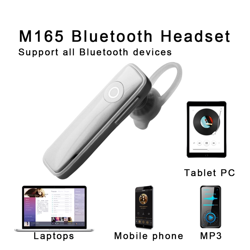 Tai nghe Basspal M165 không dây Bluetooth có microphone có thể điều chỉnh âm lượng cho điện thoại/iPad/MacBook