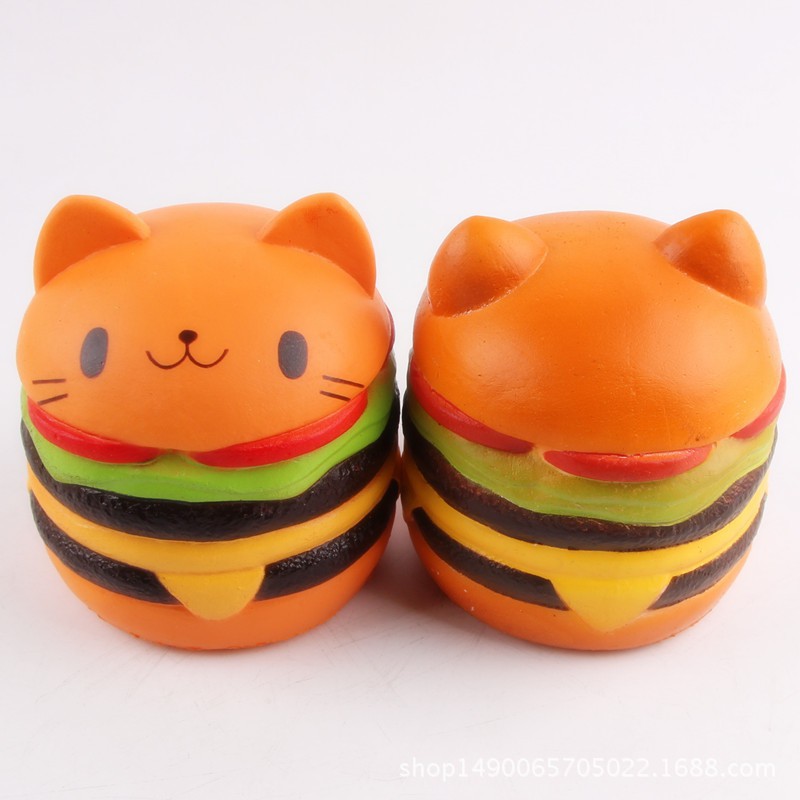 ĐỒ CHƠI SQUISHY  BÁNH HUMBUGER MÈO ĐẸP