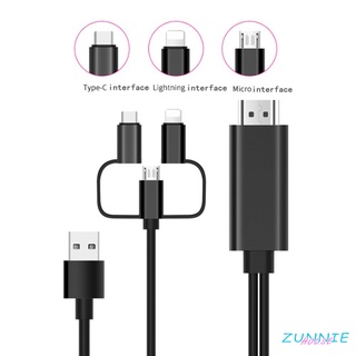 Dây cáp chuyển đổi cổng Micro USB, Type C, Lightning sang cổng HDMI 3in1
