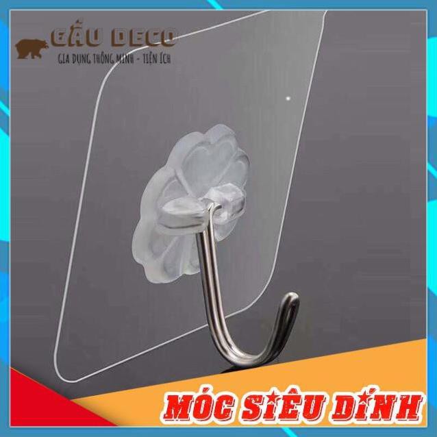 Móc Dán Tường Siêu Dính Trong Suốt Chịu Lực Tốt Treo Tường Chắc Chắn 6x6 cm