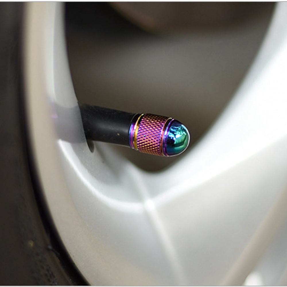 Bộ 4 Nắp Van Bánh Xe Hơi Hình Viên Đạn Bằng Hợp Kim Nhôm Chống Ăn Mòn Chống Bụi