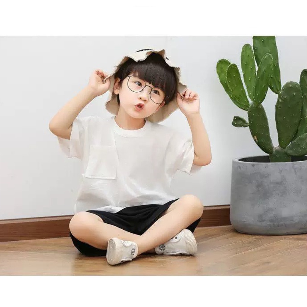 Bộ đồ bé trai, Bộ cộc tay vải đũi có túi ngực cho trẻ mặc đi chơi từ 6-28kg - LILA KIDS