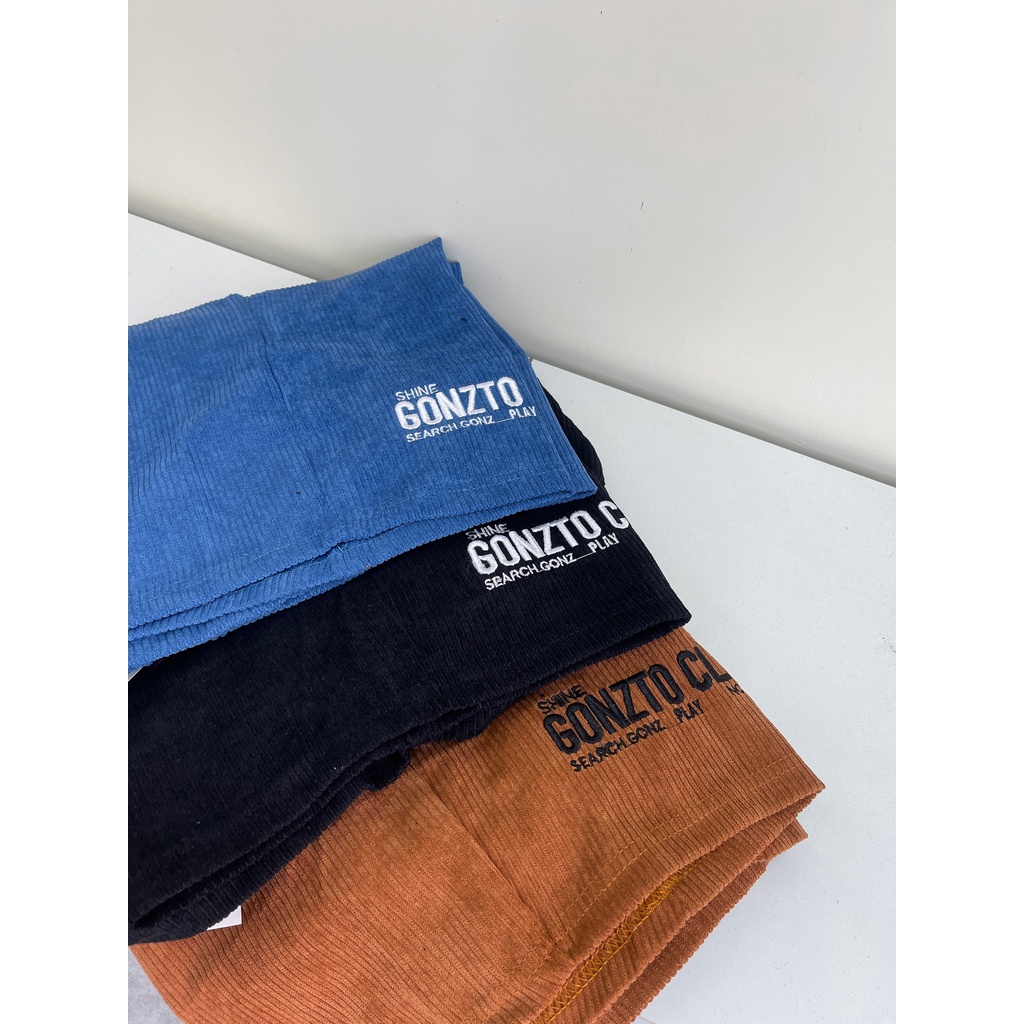 Quần Short Nam Nữ Nhung Pants Gonz Club 3 màu Đen / Xanh / Nâu