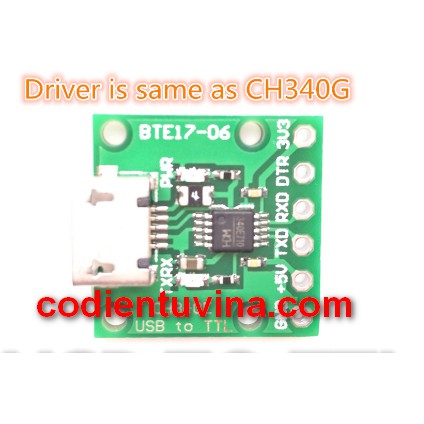 Mạch CH340 C SOP16 USB TO TTL (Driver giống như CH340G) và Mạch CH340 E MSOP10 USB to TTL