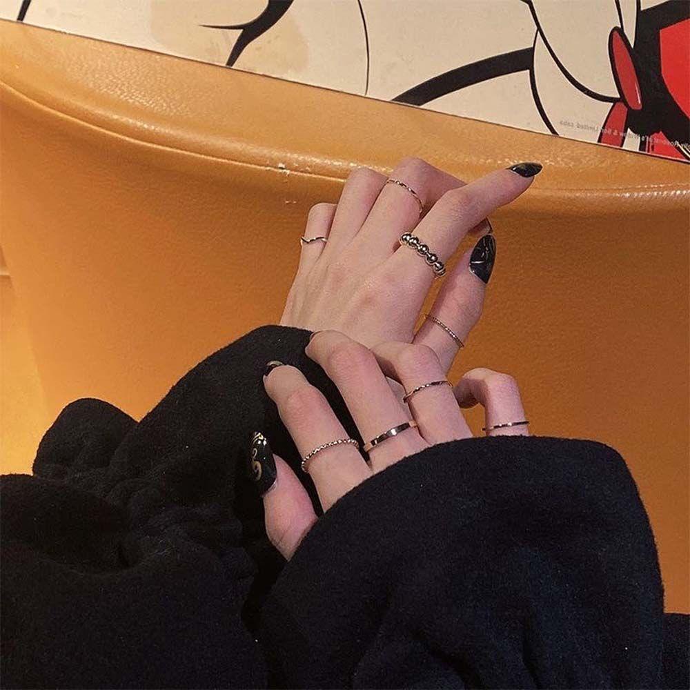 Nhẫn Thời Trang Chống Rơi Thiết Kế Xinh Xắn Cho Nữ|Bộ Nhẫn Hợp Kim Phong Cách Hàn Quốc Sang Trọng