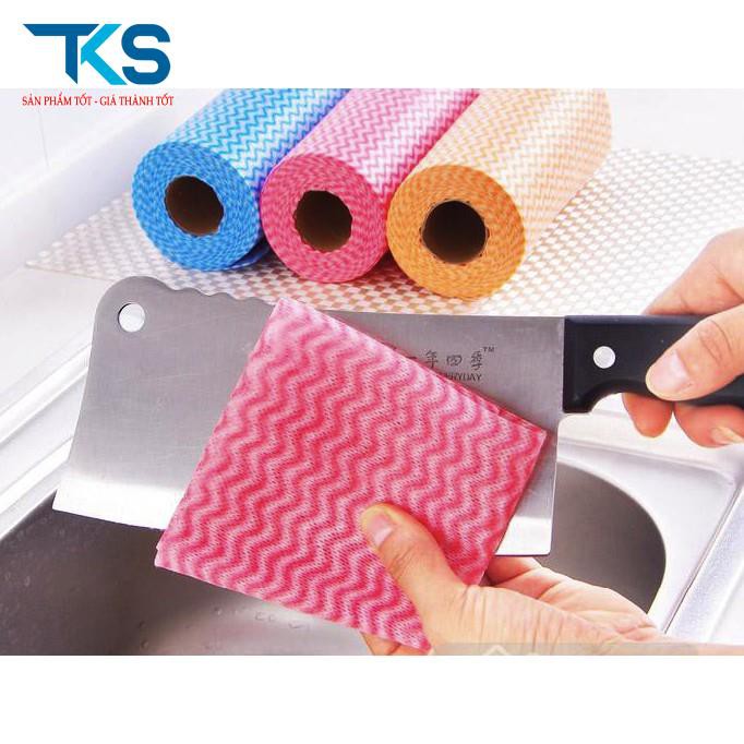 Cuộn 50 khăn vải không dệt lau đa năng nhà bếp