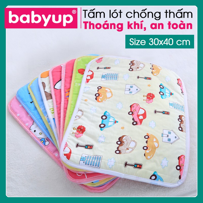 Tấm lót chống thấm BABYUP đa năng, thoáng khí, an toàn cho bé. Size 30 x 40 cm.