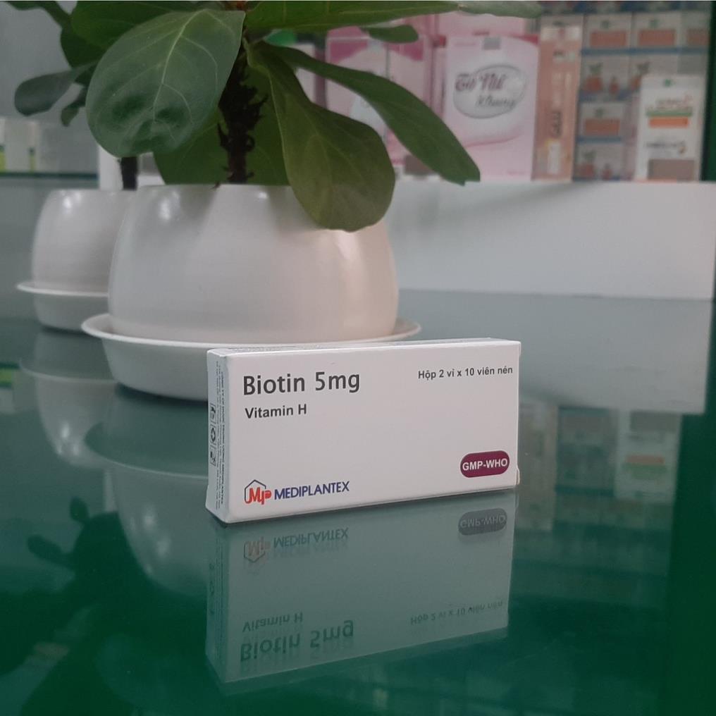 Biotin – Bổ sung vitamin H (B7), vitamin B5 cải thiện giúp tóc mọc nhanh, dày và móng khỏe, giảm gãy (Hộp 20 viên)