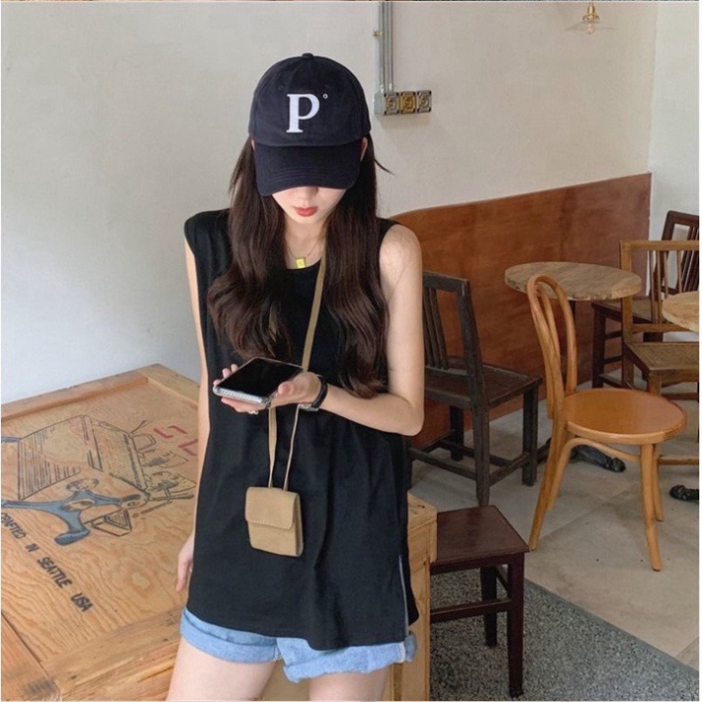Áo Thun 3 Lỗ Dáng Rộng, Áo Tanktop Nữ Trùm Mông Dáng Trơn Basic 4 Màu Hot Hit