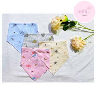 Khăn yếm tam giác cotton có cúc bấm cho bé yêu hàng cao cấp