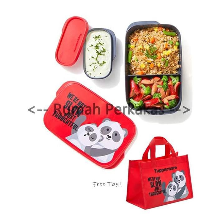 TUPPERWARE Hộp Đựng Cơm Trưa 100% Hình Gấu Trúc Dễ Thương