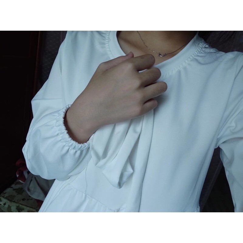 Váy babydoll cổ nơ