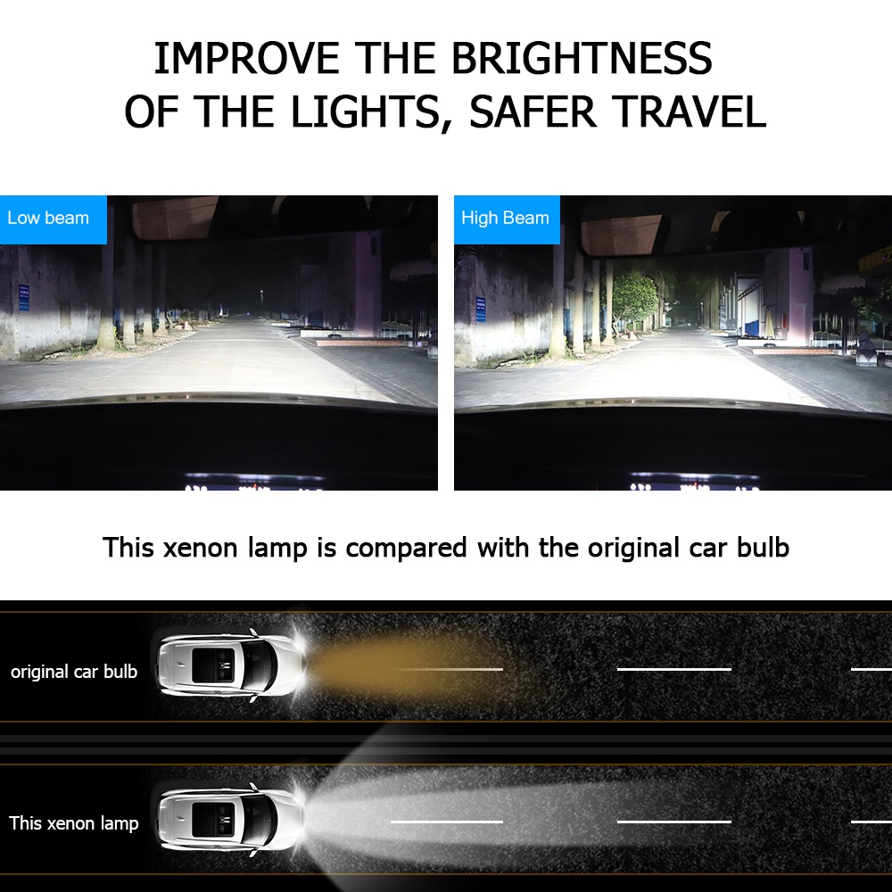 2 Bóng đèn pha Xenon HID H1 H3 H7 H8 H9 H11 chất lượng cao cho xe hơi