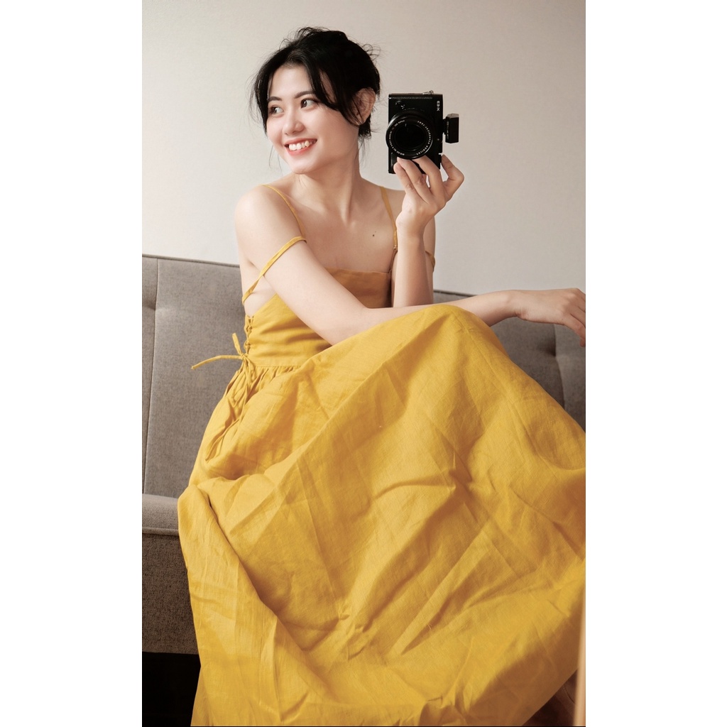 Đầm dây linen ba trong một: chân váy, yếm, đầm dây | SO YOUNG bottom | CHAMU LINEN