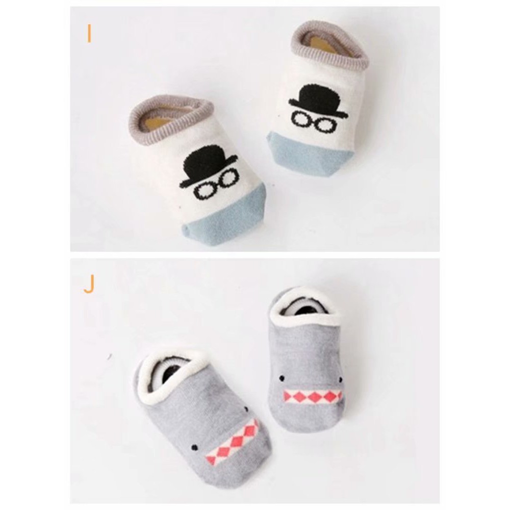 Vớ cotton chống trượt họa tiết hoạt hình đáng yêu dành cho trẻ em 0-3 tuổi
