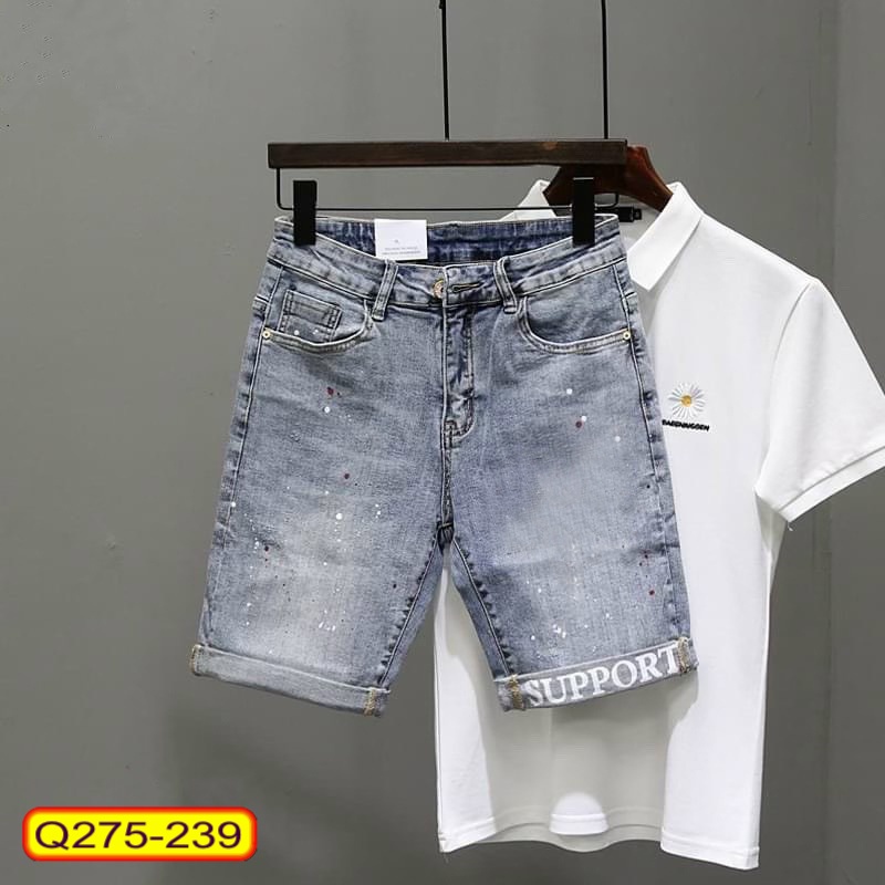 Quần Short Jeans Nam Chất Liệu Co Dãn Cao Cấp Phong Cách Trẻ Trung Cực Hot - Hazo