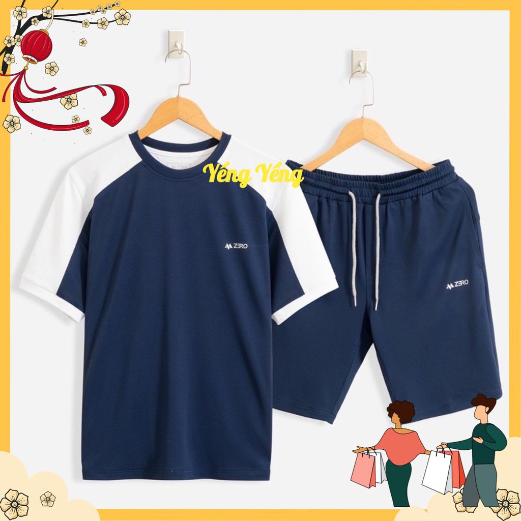 [Mã SKAMA06 giảm 8% tối đa 50K đơn 250K] BNA26 - BỘ ĐÙI NAM PHỐI MÀU TAY TRẮNG ZERO