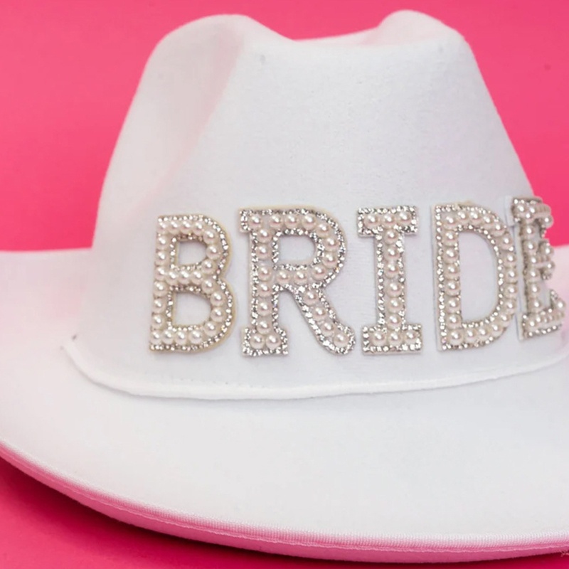 Mũ Cao Bồi In Chữ ONERI Mrs Cowgirl Cho Cô Dâu