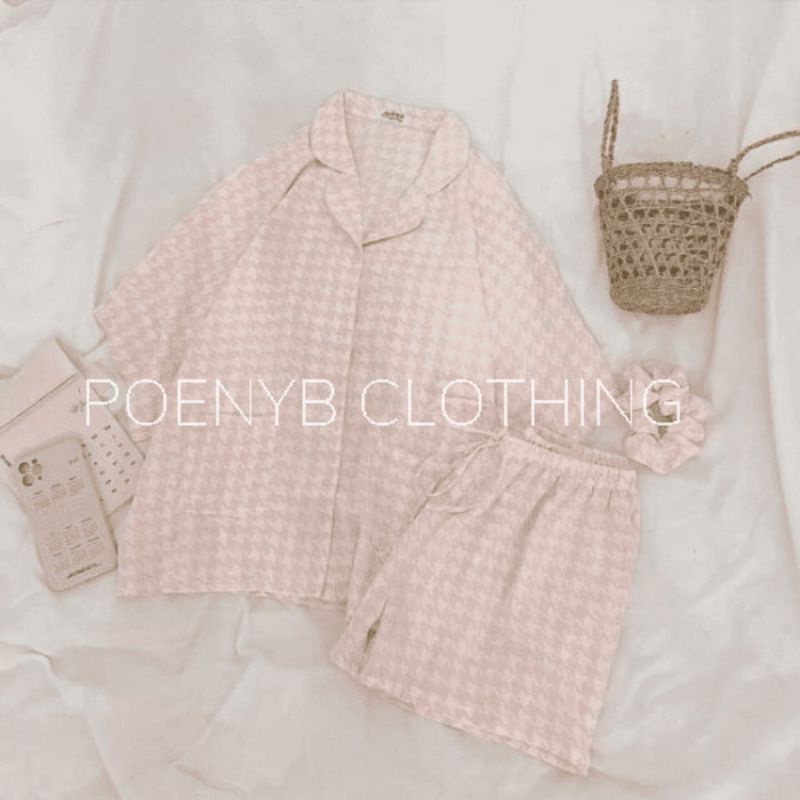 Đồ Bộ PYJAMA Bò Sữa/ Đào/ Cừu/Tim /Gấu POENYB Kiểu bánh bèo dễ thương mặc ngủ ở nhà Ulzzang | BigBuy360 - bigbuy360.vn