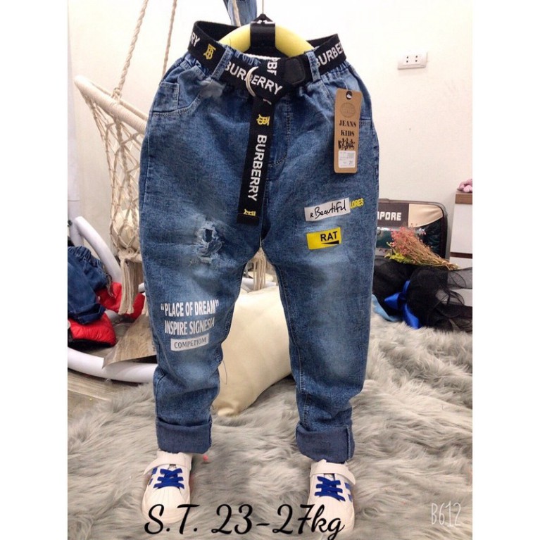 Quần Jean Bé Trai Bé Gái Chất Đẹp Mẫu Đa Dạng Size Lớn Rat, Mr.R, Chữ A 25 95