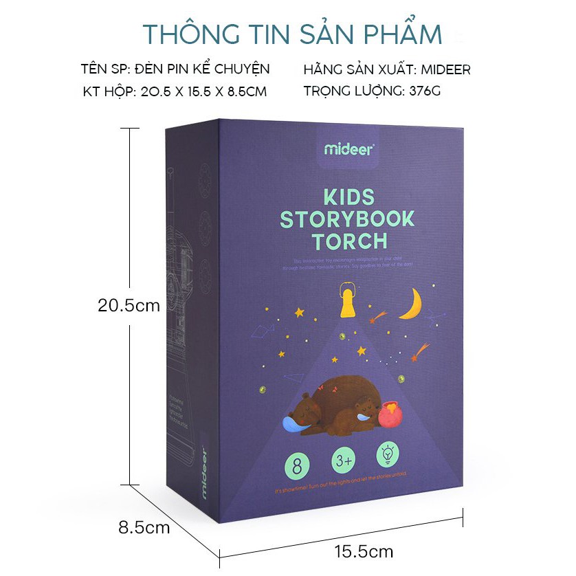 Chính Hãng Đèn Pin Chiếu Kể Chuyện Mideer Storybook Torch