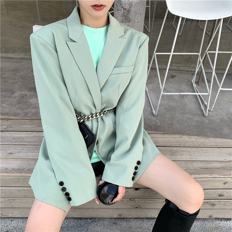 (Hàng Đẹp)Ảnh thật 4 hình cuối-2W54.Áo blazer thời trang xuân thu kiểu Hepburn chanh xả