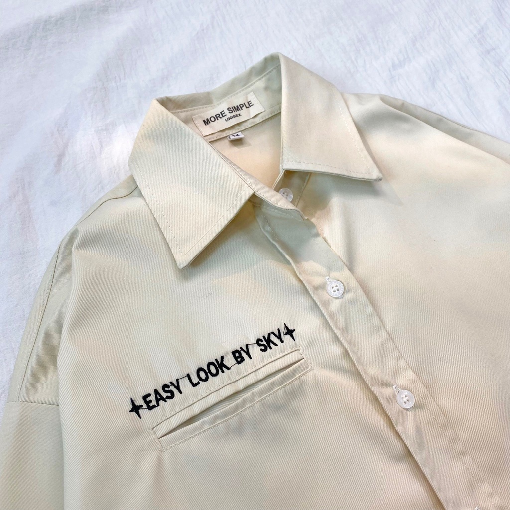 Áo Sơ Mi Tay Dài MESSI Vải Khaki Form Rộng Nam Nữ Phong Cách Ulzzang Unisex (Ảnh Thật/ Có Sẵn)