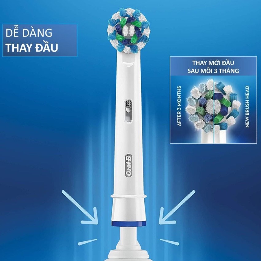 Bàn chải Pin Oral-B Pro-Health Clinical tự động cao cấp - làm sạch sâu, bảo vệ nướu, chống sâu răng, răng trắng sáng