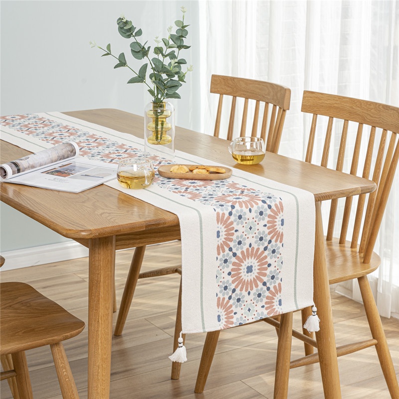 Khăn Trải Bàn,Table runner thêu sợi kích thước 35cmx180cm,trải bàn, phủ bàn, hàng cao cấp vải dày đẹp