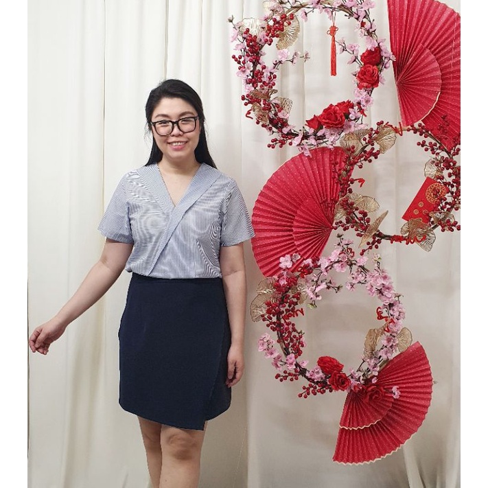 Bigsize công sở - Bigsize Công Sở - Áo Cổ Đắp Sọc