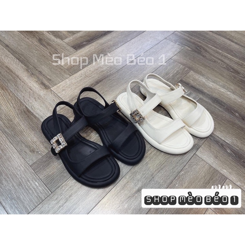 Sandal quai ngang tag đá vuông fullbox hàng quảng châu cao cấp