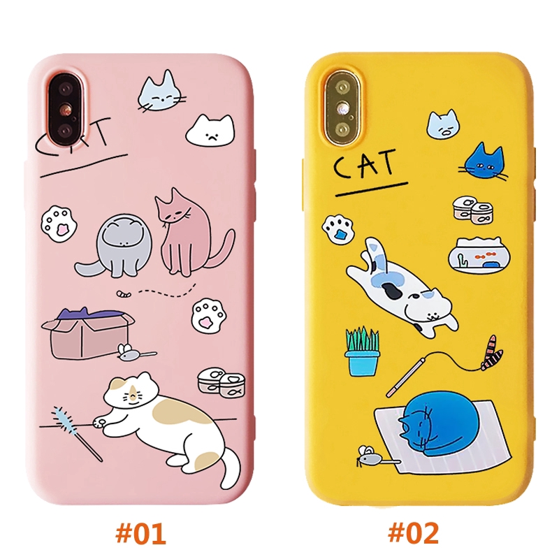 Ốp điện thoại silicon mềm in hình mèo xinh xắn cho iPhone 6 6S 6+ 6S+ 7 7+ 8 8+ X XR XS XSMax | BigBuy360 - bigbuy360.vn