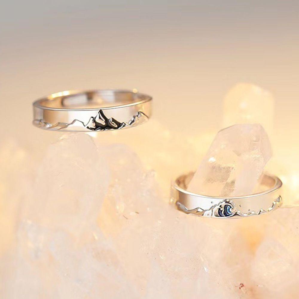 Nhẫn Cặp Bằng Epoxy Phong Cách Cổ Điển Đơn Giản Có Thể Điều Chỉnh