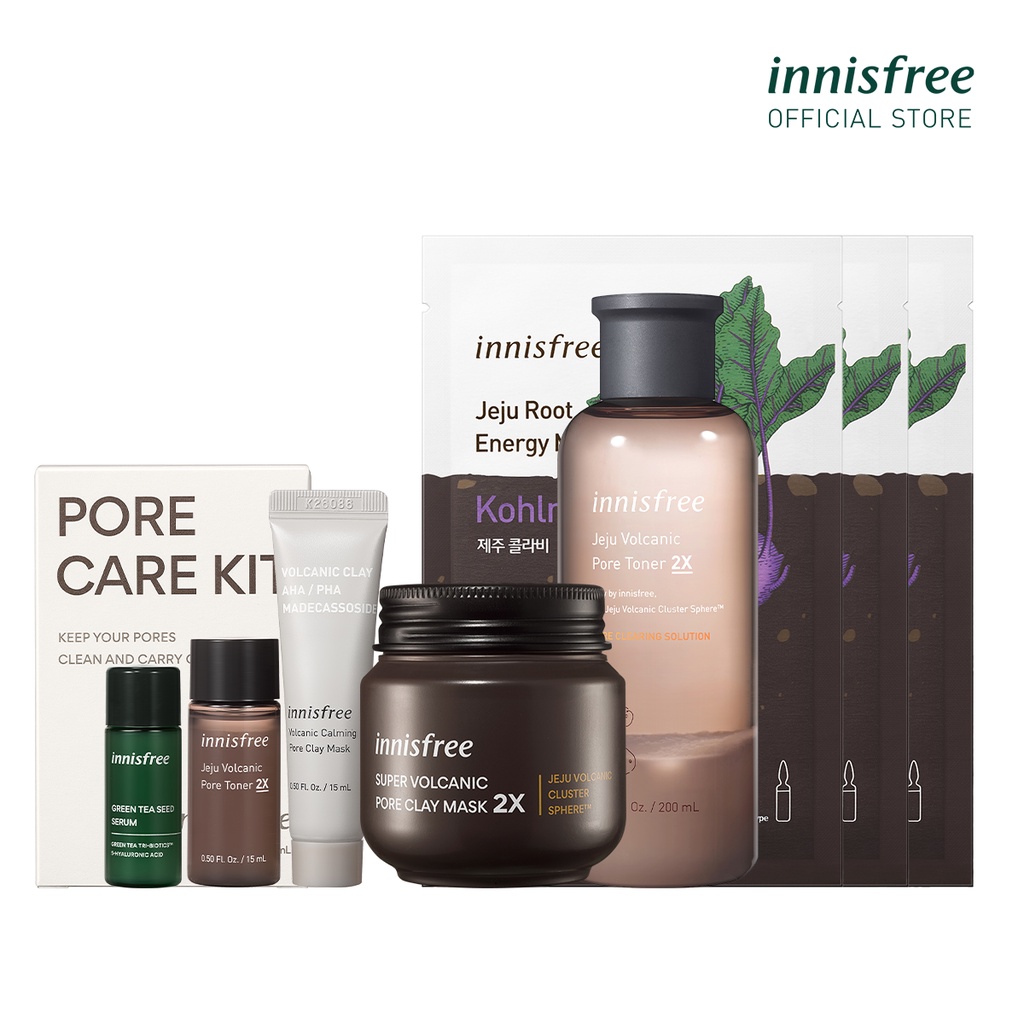 Bộ chăm sóc và se khít lỗ chân lông innisfree Jeju Volcanic Pore Set
