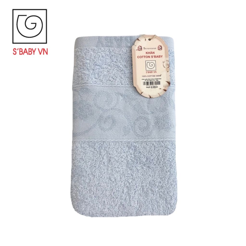 Khăn Quấn Đầu Cotton S'BABY 36x86cm Sản Xuất Từ Nguyên Liệu Tự Nhiên Mềm Mại, An Toàn Cho Da - 8936137961155