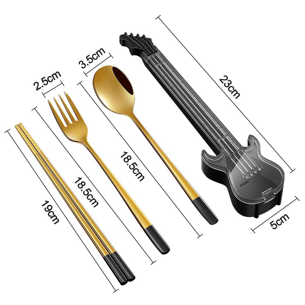 Bộ 3 Dụng Cụ Ăn Uống Hình Đàn Ghita Kèm Hộp Đựng