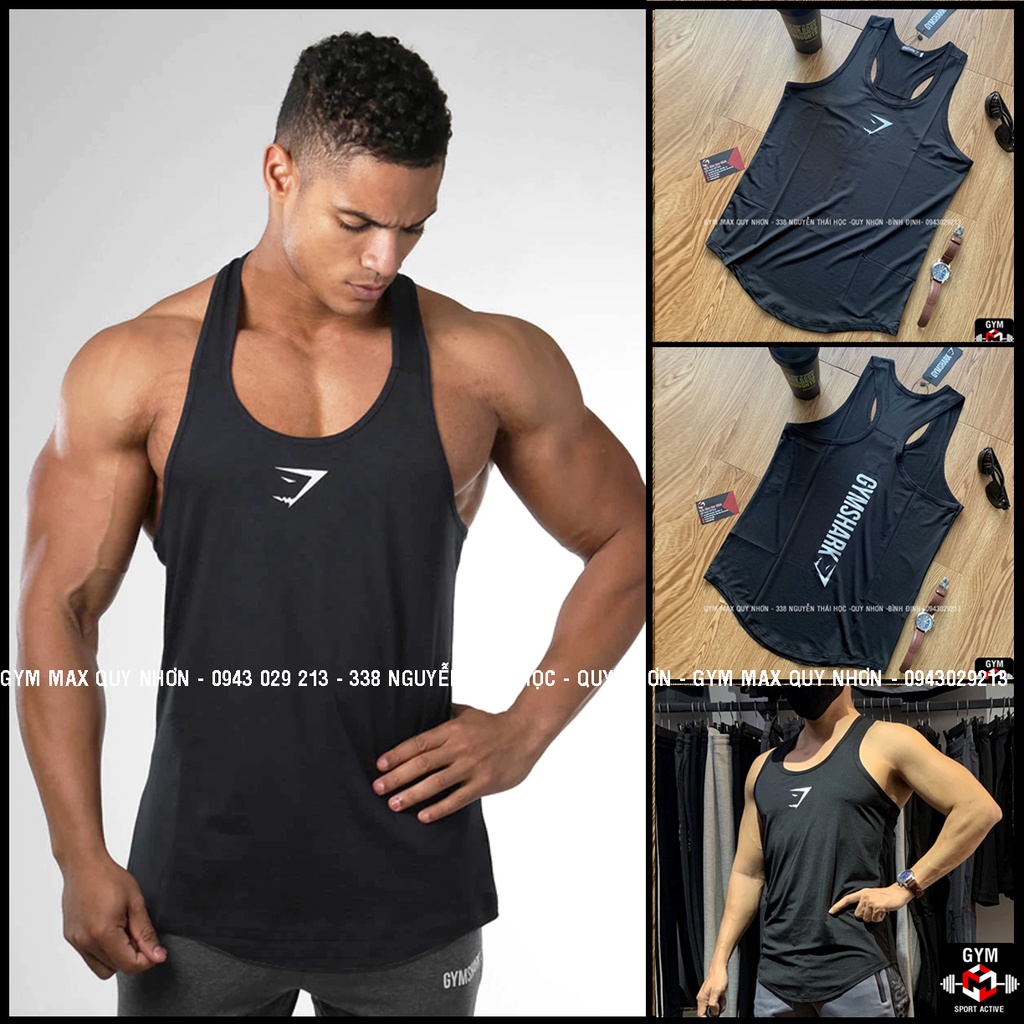 Áo ba lỗ nam thể thao áo tank tập gym nam tank GymShark thun poly 4 chiều ( ảnh video thực tế)