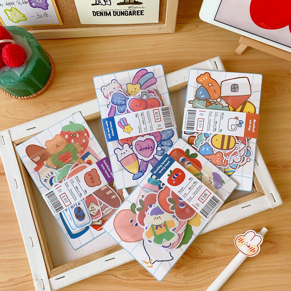 Set sticker decal dán sổ vở hoa quả 20 miếng Tom House