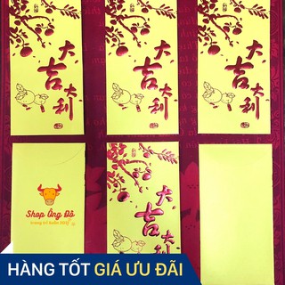 [COMBO 6 BAO] Bao Lì Xì Hình Trâu Mạ Vàng Dày Cao Cấp Sang Trọng Gía Sỉ Đựng Vừa Tờ 500k và 100USD Không Gấp Đôi