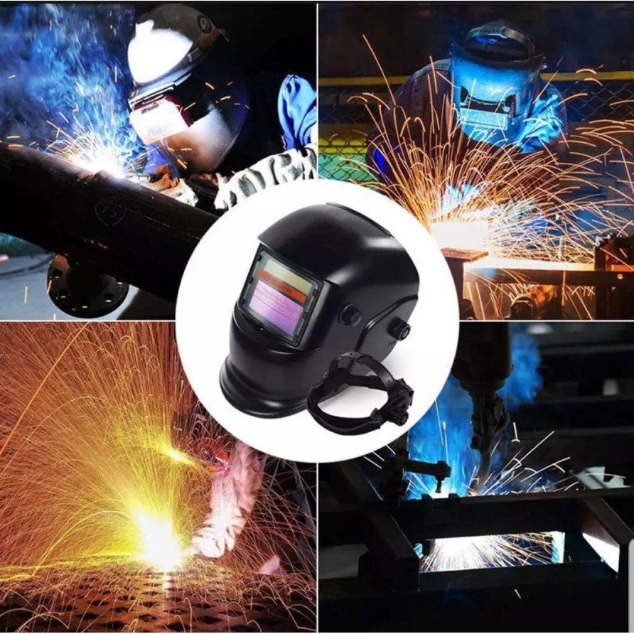 Mũ hàn điện tử cao cấp  tặng kèm tấm chắn xỉ hàn 110*90mm