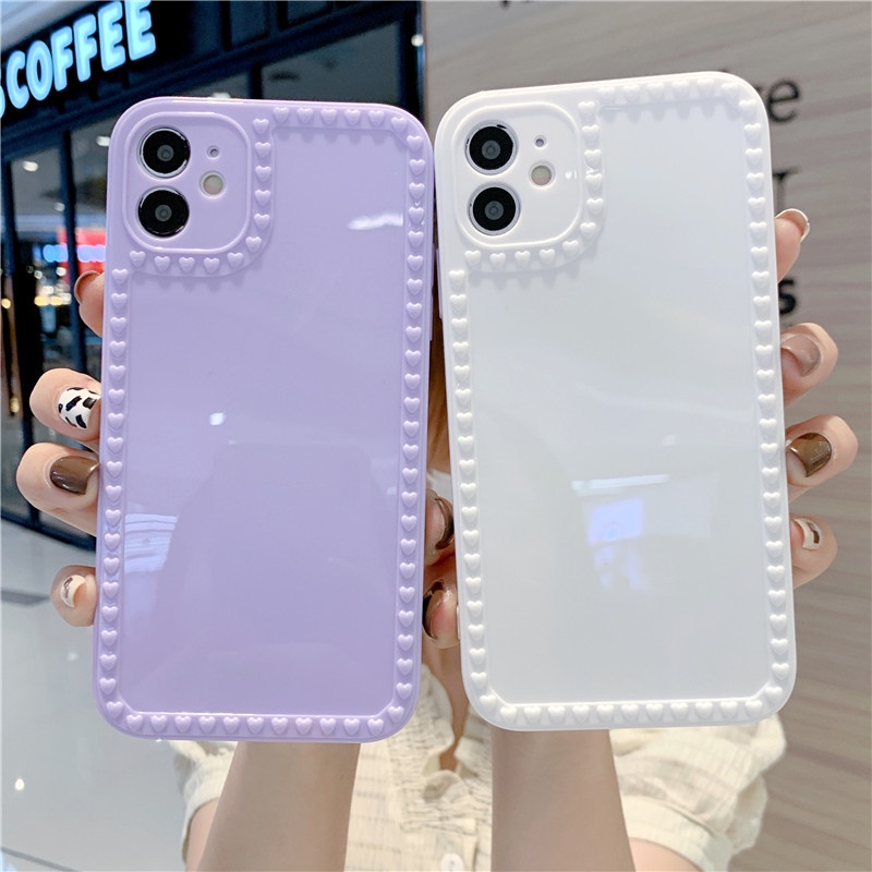 Ốp điện thoại viền vuông hình trái tim cho Iphone 6/6plus/6s/6splus/7/7plus/8/8plus/x/xs/xr/xsmax/11/12/13/pro/max/plus | BigBuy360 - bigbuy360.vn