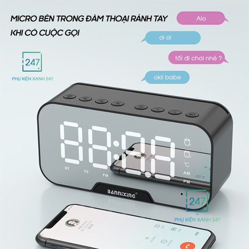 Loa Bluetooth G10 Tích Hợp Đồng Hồ, Màn Hình Tráng Gương,Nghe Đài FM - 𝐁𝐀̉𝐎 𝐇𝐀̀𝐍𝐇 𝟏𝟐 𝐓𝐇𝐀́𝐍𝐆