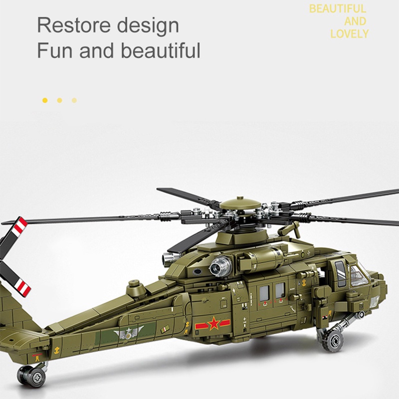 Bộ 750 Khối Lắp Ráp Máy Bay Trực Thăng