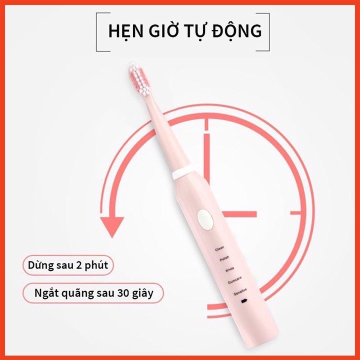 Bàn Chải Điện Đánh Răng Tự Động 5,6 Chế Độ, Đánh Bóng, Làm Trắng, Làm Đẹp Và Chăm Sóc Răng Toàn Diện