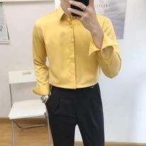 Áo Sơ Mi Nam Giấu Cúc Kiểu Mới ,Phong Cách Hàn Quốc,Fom Slimfit Ôm Body, Vải Lụa Cao Cấp