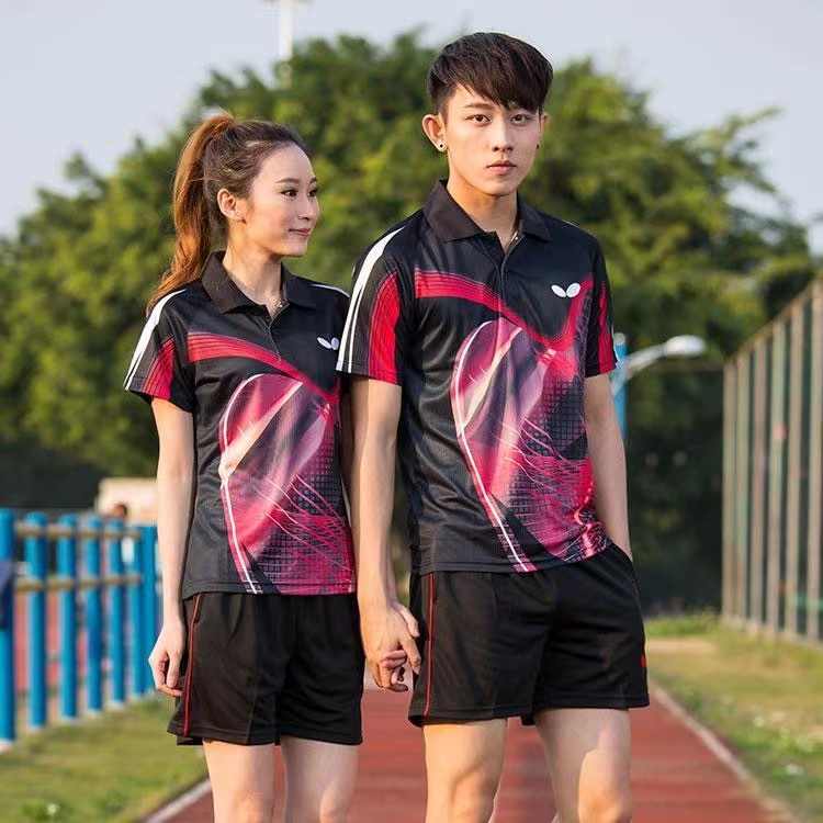 Áo Thun Tay Ngắn In Hình Bướm Mới Cho Nam Và Nữ Tập Luyện Bóng Bàn tennis Cầu Lông Bóng Chày tennis