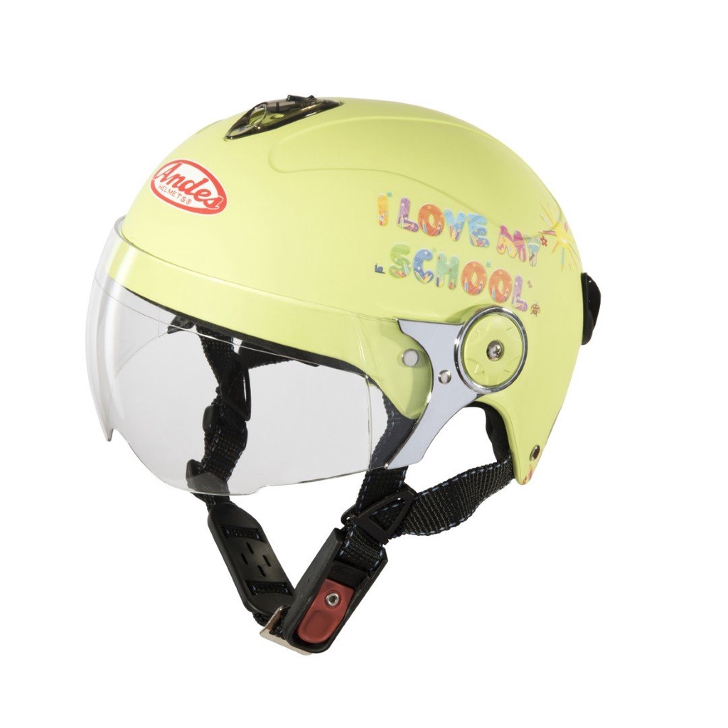 Mũ bảo hiểm trẻ em nửa đầu có kính Andes 108 -S83- my school