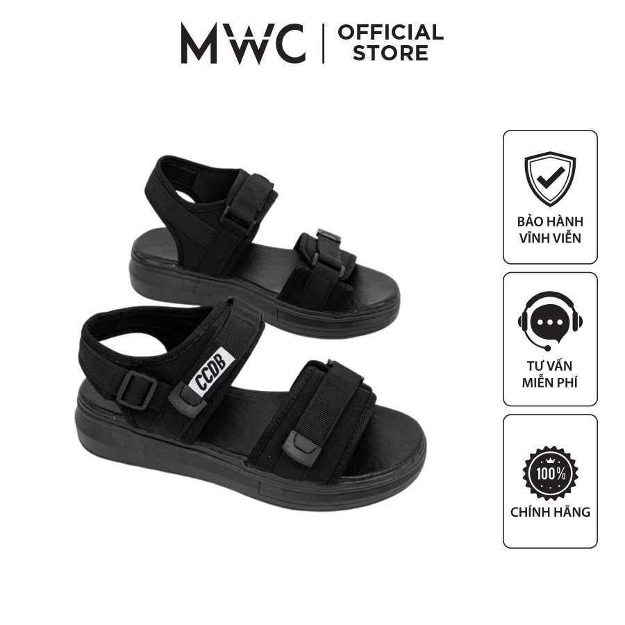 Giày MWC 2877 - Giày Sandal Quai Ngang Vải Dù Đế Bánh Mì Cá Tính Thời Trang