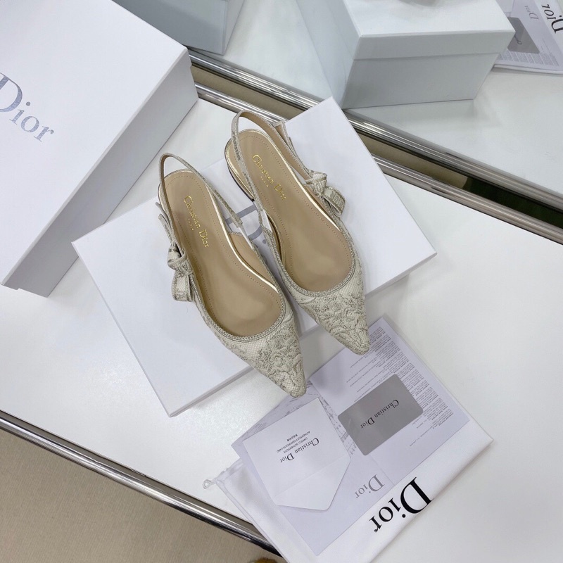 Giày bệt mũi nhọn hở gót cao cấp có 5 mẫu thương hiệu Dior CD mẫu mới êm chân