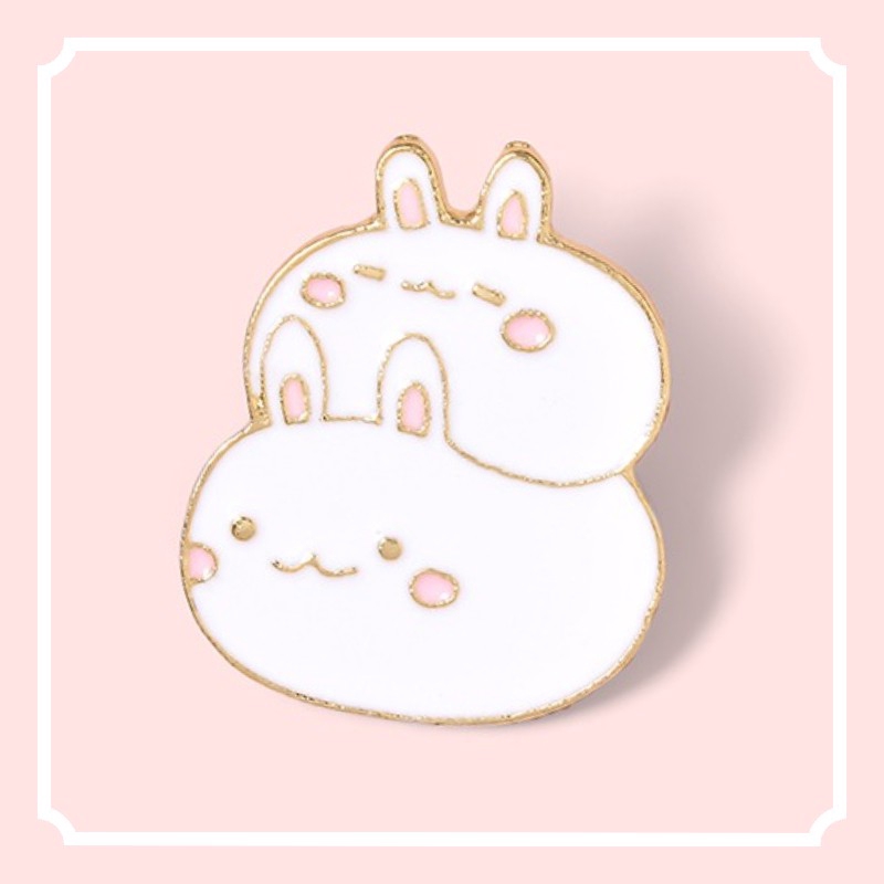 Ghim cài áo Qihe Jewelry hình chú thỏ đáng yêu dành cho nữ